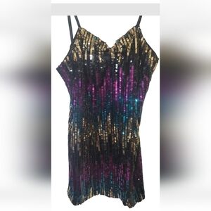 Alyce Designs Rainbow Sequin Dress Size 18